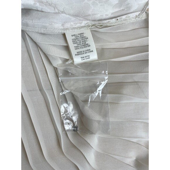 Rebecca Taylor 100% Silk Beige Long Sleeve Boho Bohemian Blouse with Tie - Picture 8 of 13